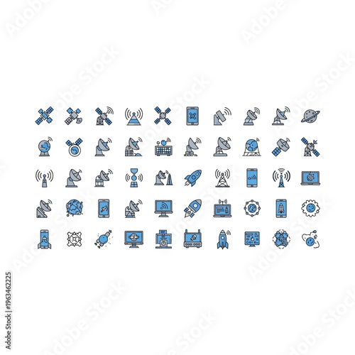 Diverse technology business icon set abstract concept vector collection