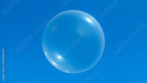 Minimal blue bubble abstract background clean aesthetic
