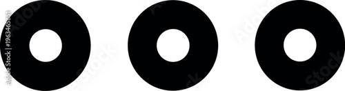 Horizontal Three Ring Donut Shape Icon