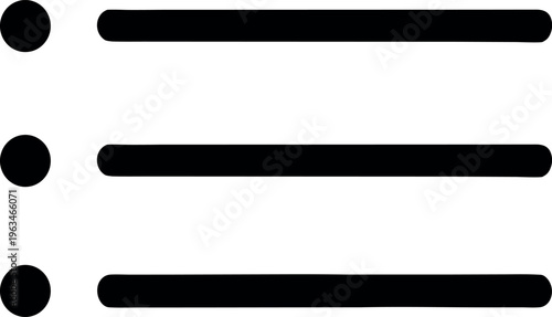 Minimal Black Bulleted List Menu Icon