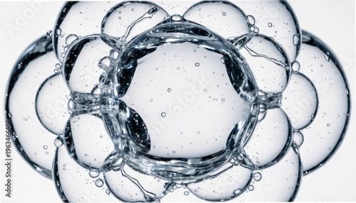 Gigapixel Macro View of Crystal Clear Water Bubbles Forming Atomic Structures v2 4x