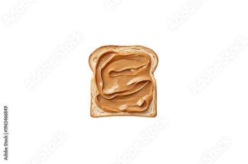 White bread slice spreading creamy peanut butter
