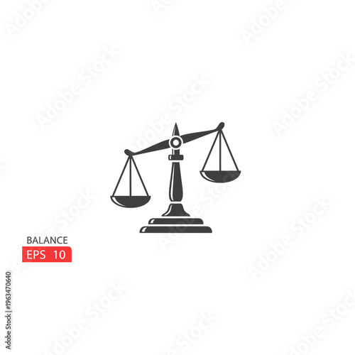 Classic scales of justice icon representing law, balance, and legal fairness