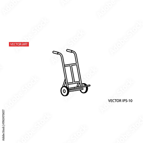 Two-wheeled hand truck dolly vector illustration