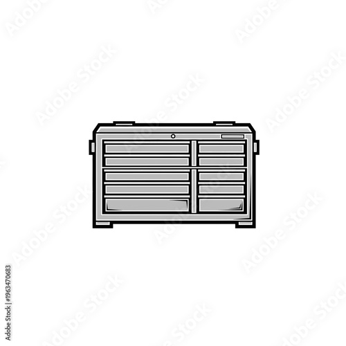 Metal tool chest cabinet illustration