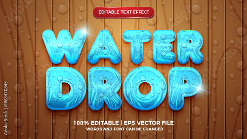 water drop editable text effect liquid template style