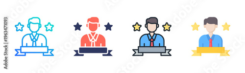 Client Icon Set Vector Collection Isolated In Black And White