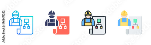 Subcontracting Icon Set Vector Collection Isolated In Black And White