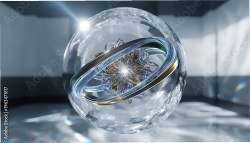 Single Large Perfectly Rendered 3D Atom Model SU 2 Gigapixel Standard v2 4x