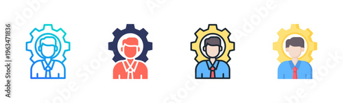 Project Manager Icon Set Vector Collection Isolated In Black And White