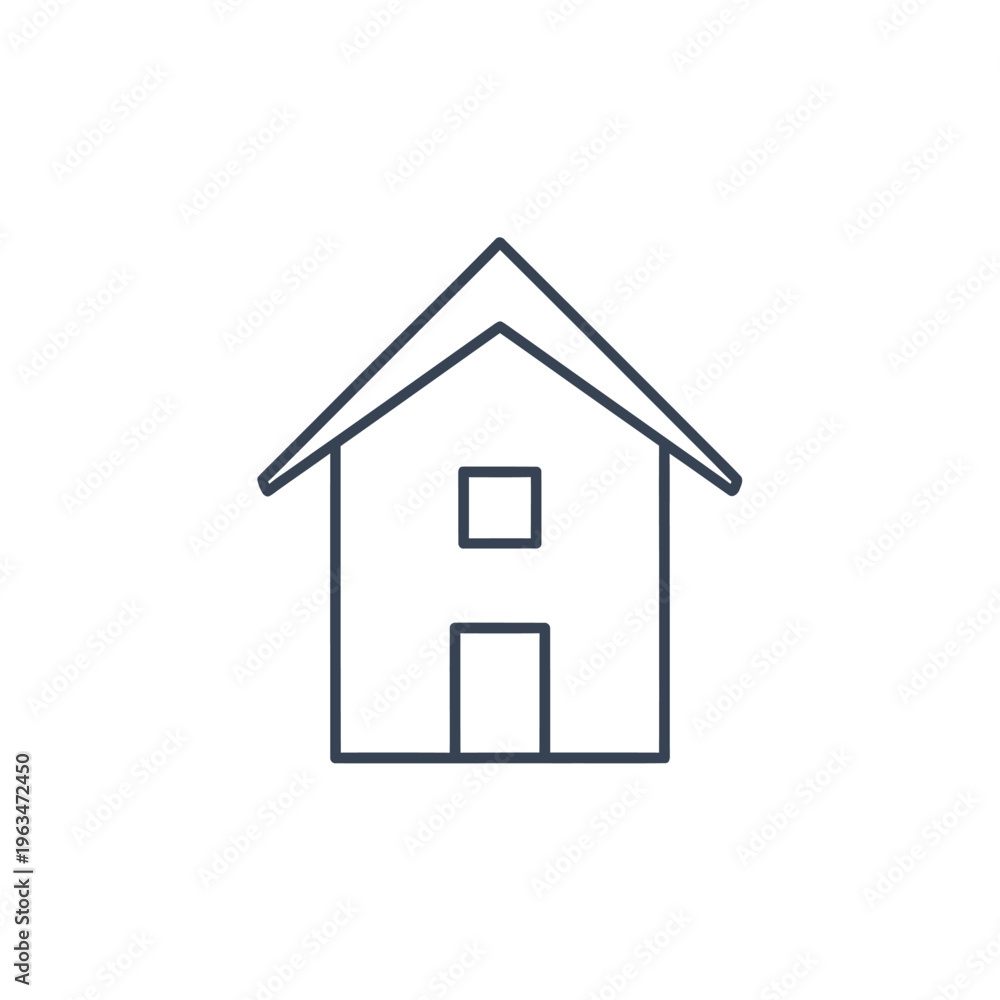 Fototapeta premium Minimalist thin line house icon on white background