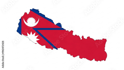 Nepal Map Flag Vector