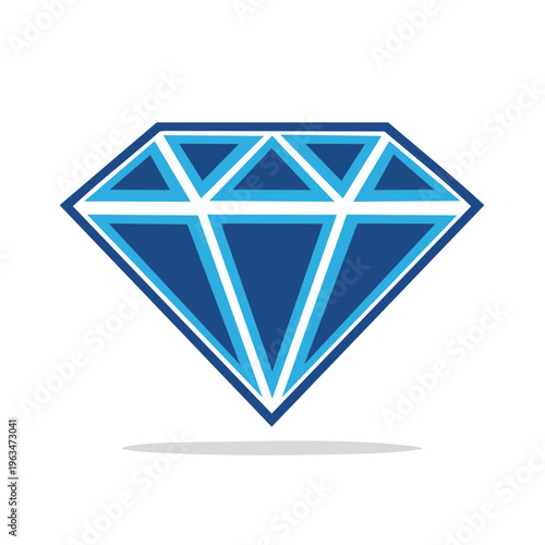 Blue diamond geometric symbol illustration