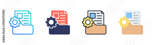 Project Documentation Icon Set Vector Collection Isolated In Black And White