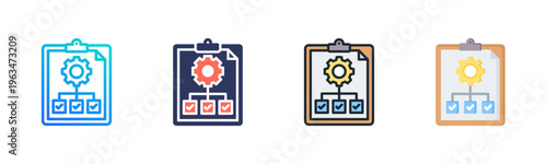 Project Plan Icon Set Vector Collection Isolated In Black And White