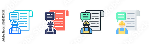 Project Briefing Icon Set Vector Collection Isolated In Black And White