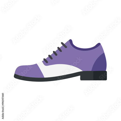 Classic Purple and White Two Tone Oxford Shoe with Laces and Shadow
