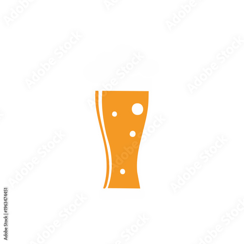 Flat design icon of a beer glass with foam and bubbles Long shadow effect