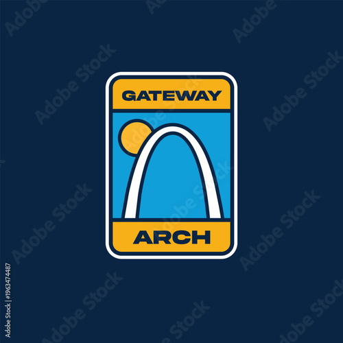 Vector logo, sticker Gateway Arch, Missouri, USA