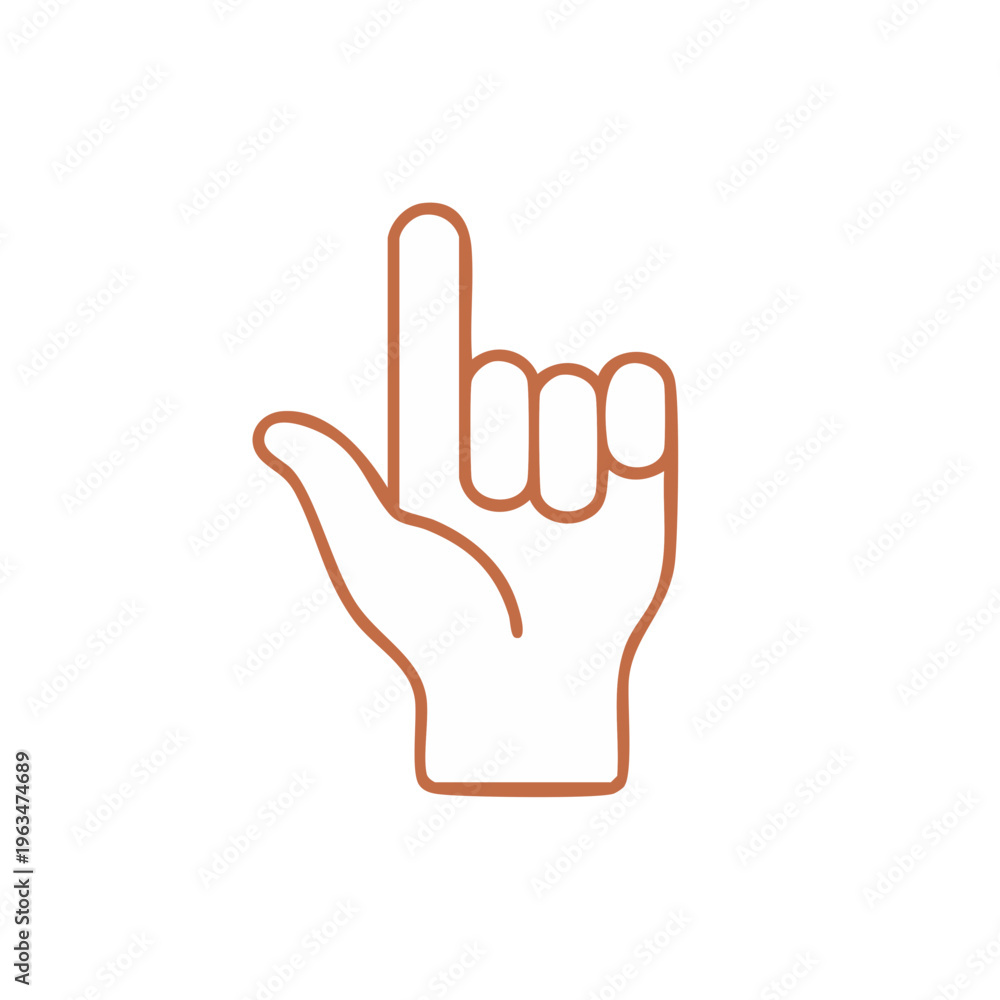 Fototapeta premium Simple Icon of a Hand Pointing Upward Inside a Circle