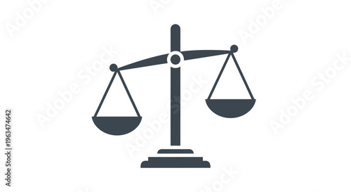 Simple balance scale icon symbolizing justice and equilibrium