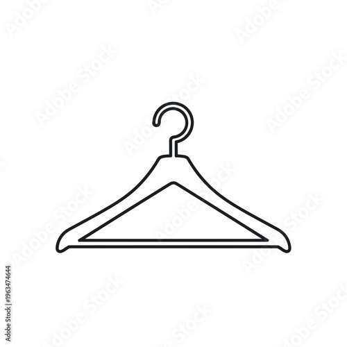 Simple black outline icon of a clothes hanger