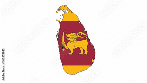 Sri Lanka Map Flag Vector
