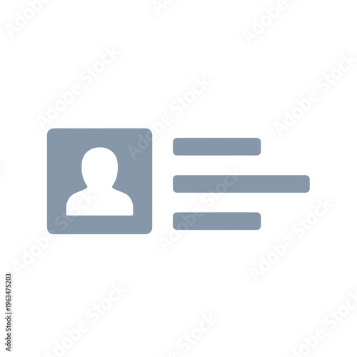 User profile icon with person and information lines