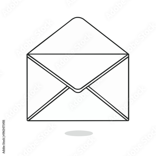 Open Envelope Outline Illustration Communication Message Delivery Concept