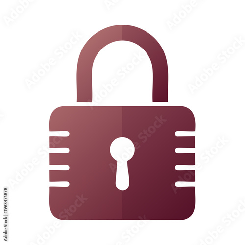 Stylized padlock graphic with a keyhole and a prominent shackle