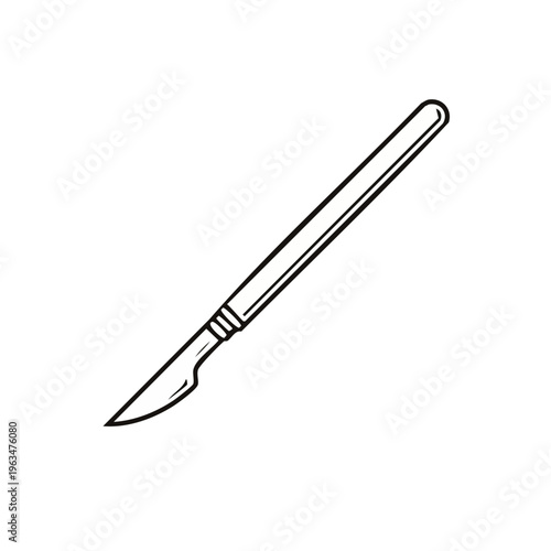 Surgical Scalpel Tool Line Art Illustration Medical Instrument