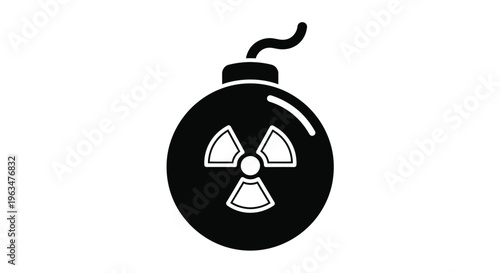 Black bomb with radiation symbol a striking graphic silhouette