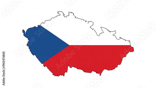 Czech Republic Map Flag Vector