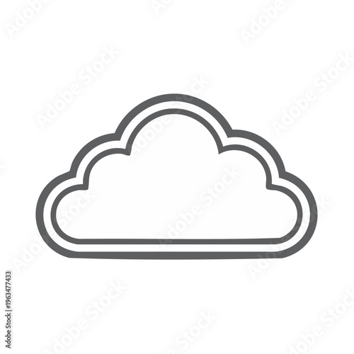 Stylized cloud outline icon graphic simple clean design element