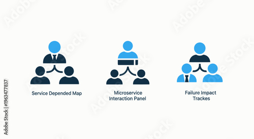 Corporate teamwork and leadership structure icons showing collaboration management and professional networking connections for business organization and human resources workflow
