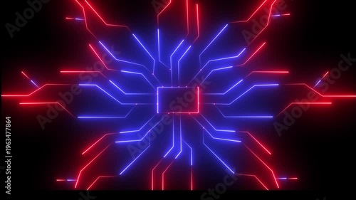  Neon AI Chip Processor - Artificial Intelligence, Machine Learning and Cybernetic Brain Concept