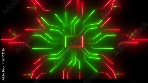  Neon AI Chip Processor - Artificial Intelligence, Machine Learning and Cybernetic Brain Concept