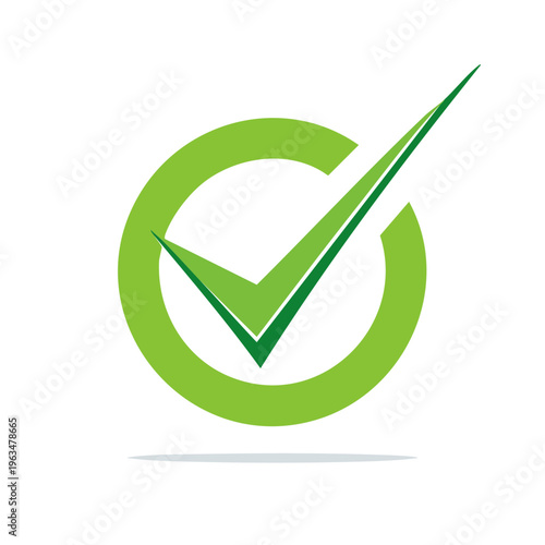 Green check mark symbol inside a circle, indicating approval or confirmation