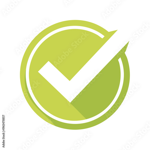 Green Check Mark Symbol Inside Circle Indicating Success or Agreement