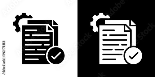 Completed Form Icon Set Vector Collection Isolated In Black And White