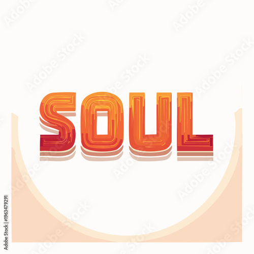 Texte SOUL en dégradé artistique – typographie moderne inspirée du genre musical soul
