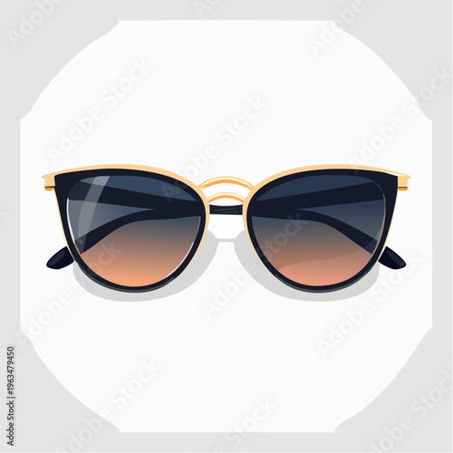 Lunettes de soleil dégradées bleu‑orange sur fond clair