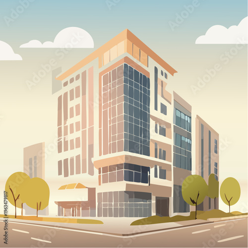 Immeuble moderne en architecture contemporaine