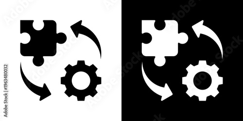 Component Icon Set Vector Collection Isolated In Black And White
