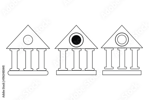 Simple house icon illustration isolated on a clean white background representing home and property concept