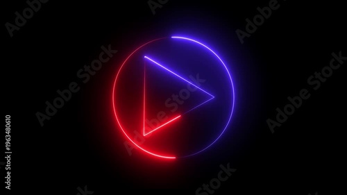 Neon Glowing Growth Arrow – Financial Success, Bullish Stock Market Trend and Business Progress Concept