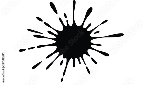 Black ink splash graphic design element vector illustration