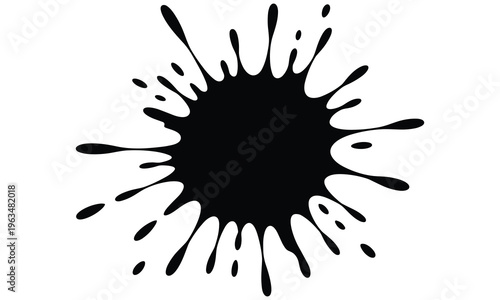Black ink splatter design element vector graphic