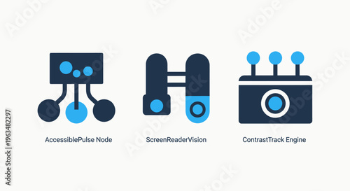 Network and connection icons: data flow, server rack, and network engine symbols for it infrastructure and connectivity