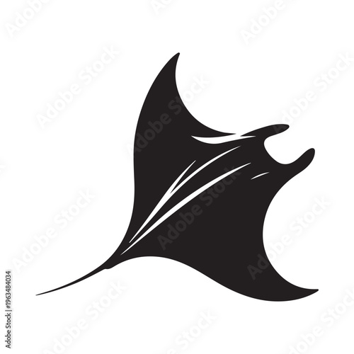 manta ray vector silhouette clip art logo design illustration. abstract manta ray icon set collection
